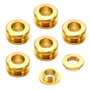 7mm(2/7 Inch) Solid Brass Hole Eyelets, 6 Pcs Arc Surface Grommets, Brass Tone