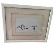 Dachshund Dog Original drawing Art Signed “Shearer” Triple Matted Framed 12x9”