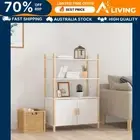 Highboard White 80x40x121 cm Engineered Wood Storage Cabinet Modern Furnit 45699
