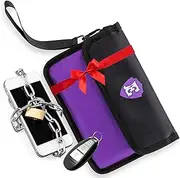 Large Signal Blocking Faraday Bags for Phones, Two-Tone Color Faraday Pouch for key fob w/ Removable Handle, Zipper closure on back pocket, Key Fob Signal Blocker, RFID Key Fob protector