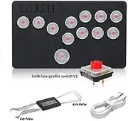 BITFUNX FLATBOX Gaming Keypad, Original Fighting Gamepad Controller Arcade Joystick - Supports SOCD & OLED Display, Mixbox Mechanical Switches Keys, Suitable for PC/Android/PS3/PS4/Switch with TURBO