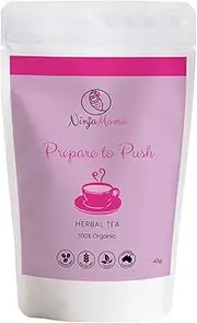 Ninja Mama Prepare to Push Australian Made Organic Raspberry Leaf Loose Leaf Tea Labour and Birth Prep Tea for Third & Fourth Trimester Pregnancy and Postpartum (Single Pack - 40g - 40 cups of tea)
