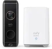 Security Video Doorbell Dual Camera, 2K HD, Wireless, Battery-Powered, Homebase,