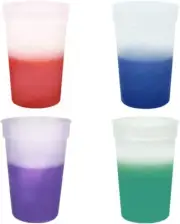 17oz Color Changing Stadium Cup Set of 12 Frosted Assorted