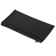 Waterproof Zipper Bag Leatherette Small Compact Bills Pencil Pouch, Black