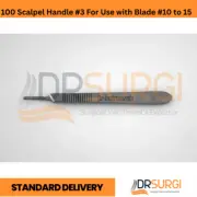 100 Scalpel Handle #3 For Use with Blade #10 to 15