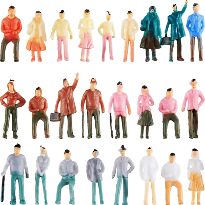 100 Pieces Miniature People Figurines 1:75 Scale Model Trains Architectural Plas