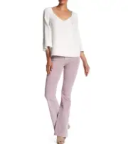 REBECCA MINKOFF Sunset Midrise Flare Pants 24 light purple corduroy