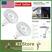 2 Pack Dusk to Dawn Light Bulbs Flood Light Outdoor PAR30 LED Photocell Sensor 1