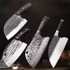 Forged Kitchen Butcher Knife Cleaver Meat Chef Cooking Full Tang Wooden Handle