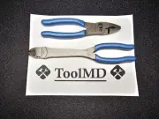 Snap-on Tools USA NEW 2pc PEARL BLUE Heavy-Duty Diagonal Cutter & Plier Lot Set