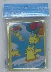 NEW Unopened Pokemon Card Official Deck Shield 64 Sleeves flying surfing Pikachu