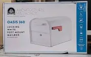 Oasis 360 Architectural Mailboxes Locking Large 2-Access Doors Post Mount White