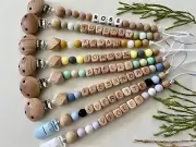 Personalised Dummy Clip - Custom Pacifier Chain - Newborn Gift Soother Holder