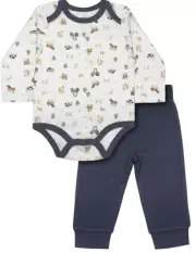NEW John Deere 2 pc White Bodysuit Ombre Blue Pant Set 3/6, 6/9, 9/12 Month