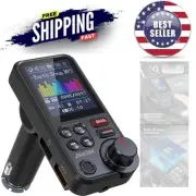 Bluetooth Car FM Transmitter Microphone 1.8" Screen Hands-Free Music Streaming