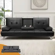 ALFORDSON Sofa Bed 3 Seater Lounge Couch Recliner Cup Holder