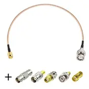 SMA Male to BNC Male Cable 3ft + 5pcs RF Coax Adapter Kit SMA 100CM/3FT RG316