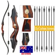 30-50lbs Archery 60" Takedown Wooden Recurve Bow and Arrow for Hunting & Target
