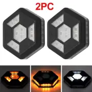 2X LED Magnetic Warning Light Flashing Strobe Yellow Light Rechargeable New