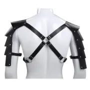 Men`s Leather Cross Body Harness Chest Belt Shoulder Party Fancy Dress