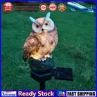 LF# Solar LED Lawn Lights Owl Outdoor Landscape Statue Night Lamp (Dark Brown)