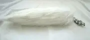 WHITE FAUX FOX TAIL KEYCHAIN RING PURSE TASSLE BELT CLIP 12"-NEW WITH TAGS!