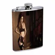 Manchester UK Pin Up Girls D6 Flask 8oz Stainless Steel Hip Drinking Whiskey
