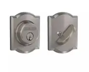 New Schlage B60N Camelot 619 Satin Nickel Single Cylinder Deadbolt