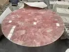 Rose Quartz Corner Table Top Handmade Arts Healing Crystal Stone Furniture Decor