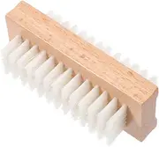 PACKOVE 1Pc Double Sided Nail Art Brush Tool Wooden Fingernail Scrubbing Brush for Clean Under Nails Toes Durable Nail Brush for Home Salon Use Wood Color