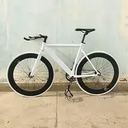 700C 52cm Frame Muscular Aluminums Alloy Fixed Gear Bike Track Bicycle 70mm Hight Wheel Rim V Brake Freewheel 44mm Headset