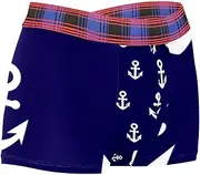 [VBFOFBV] Men's Boxer Lounge Shorts Mens Briefs, Navy Blue Anchor Cartoon