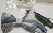 Boy's Bow tie Grey & Shadow Stripe New Up To 8 Years The Littlest Prince