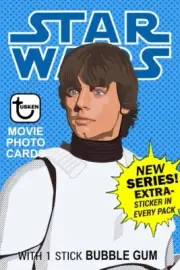 Original Art Star Wars Wax Pack-Style Stickers--8 Stickers Per Set