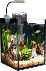 1.5 Gallon Fish Tank Starter Kits Nano Glass Aquarium Filter Led Light Aquascape