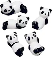 NAMOARLY 5Pcs Panda Chopsticks Rest Ceramic Holders for Home Restaurant Unique Design Enhances Appetite for Japanese Cuisine Random Styles Included