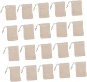 MERRYHAPY 20pcs Mesh Soap Storage Bags Cotton Linen Foaming Pouches for Handmade Facial and Cosmetic Soaps for Quick Drying and Skin