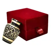 Small Urns Mini urn Cremation Urn in Black with Velvet Box Urn for Pet or humans