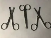 3 Ear, Nose, Pet, Safety Blunt End scissors 3 1/2" inch