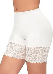YARRCO Damen Unterhose Spitze Radlerhose Kurz Unter Rock Hosen Anti-Chafing Slipshorts Boxershorts Unterwäsche Shorts