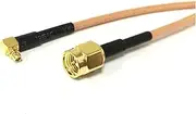 ROBAUN Wireless Modem Extension SMA Male/RP Plug to MMCX Right Angle Connector Pigtail Cable RG316 15CM 50CM 100CM(SMA Male,10cm)