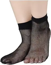 [Generic] XYZOOM Women 10 Pairs Trendy Fishnet Ankle High Small Net Short Socks Black(0177a 61fcd e5a4d 9fcda 08772 aeb10