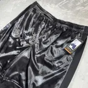 AND1 Dazzle Shorts Mens 2XL Black Shiny Silky Baggy Basketball Pockets NEW