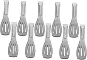 OKUMEYR Set of 10 Small Metal Tongs Stainless Steel Food Tongs for Buffet for Serving Ice Sugar and Appetizers