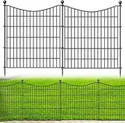 10 Panels No Dig Dog Fence Outdoor for Yard, 32 in(H) X 23.6 ft(L) Decorative Tall Garden Fence Animal Barrier, Rustproof Metal Wire Garden Edging and Borders, Temporary Fencing Stakes