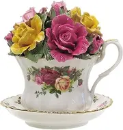 [Royal Albert] Old Country Roses Musical Teacup, 1 Count (Pack of 1), Mostly White with Multicolored Floral Print