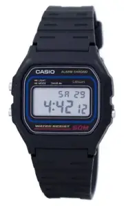 Casio Retro Digital Watch W-59-1VQ Stopwatch Alarm LED Light 7YR Battery WR 50M