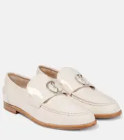 [Christian Louboutin] Christian Louboutin CL Moc patent leather loafers AU 7 beige