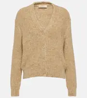 [Loro Piana] Loro Piana Silk, cashmere, and linen cardigan AU 14 beige